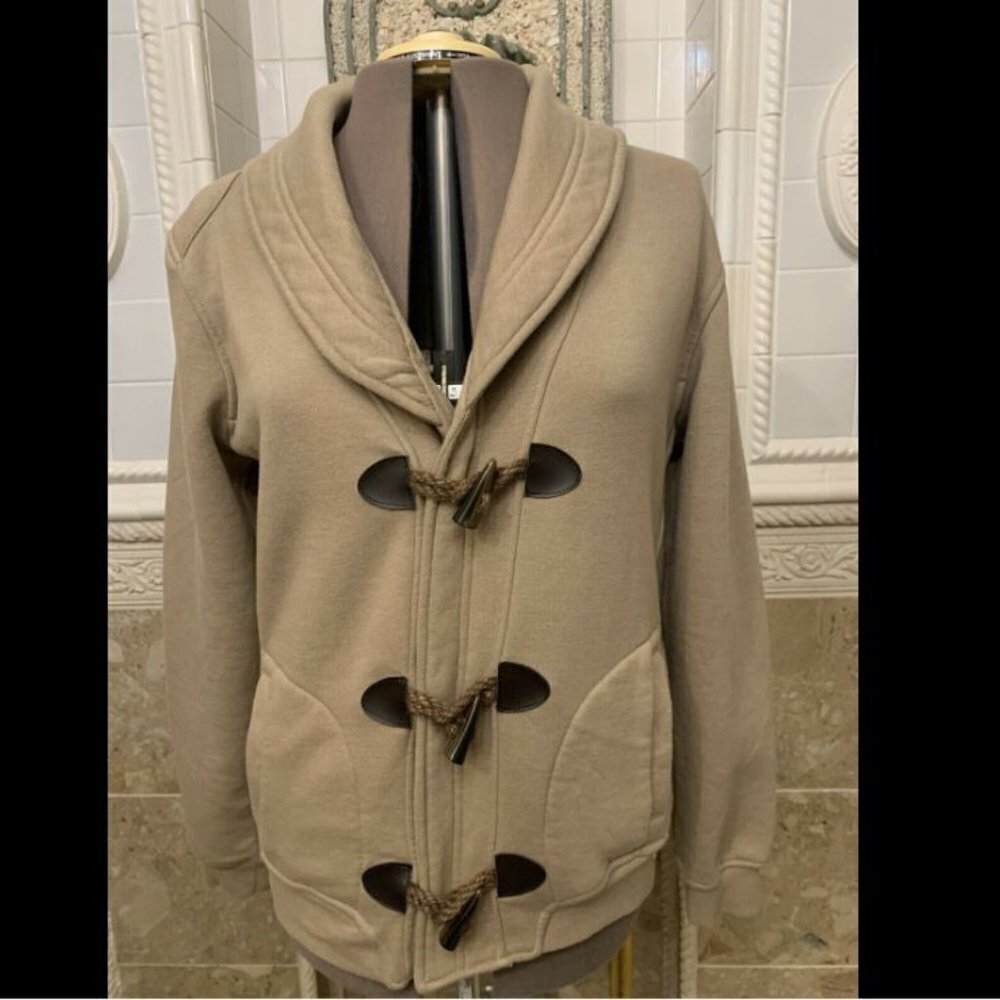 Division E. Los Angeles. Size XL. Heavy Fleece Backed Knit Jacket. Toggles. DB